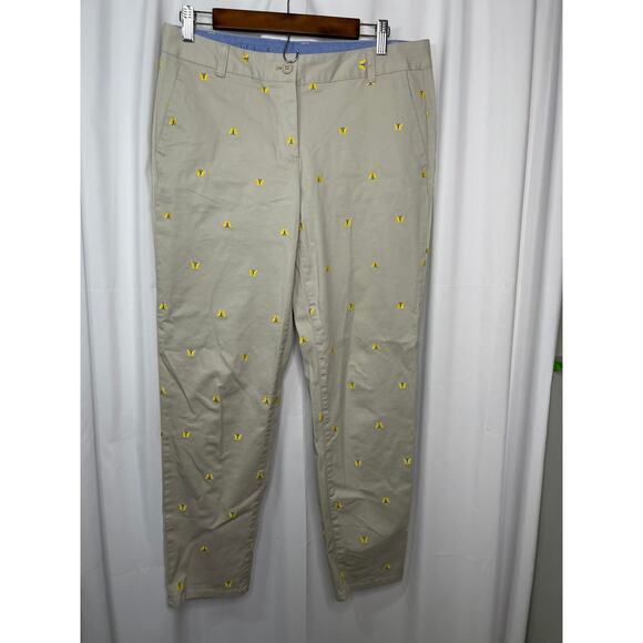 Talbots chinos pants slacks khakis size 6 embroidered butterflies preppy comfy - Picture 14 of 16